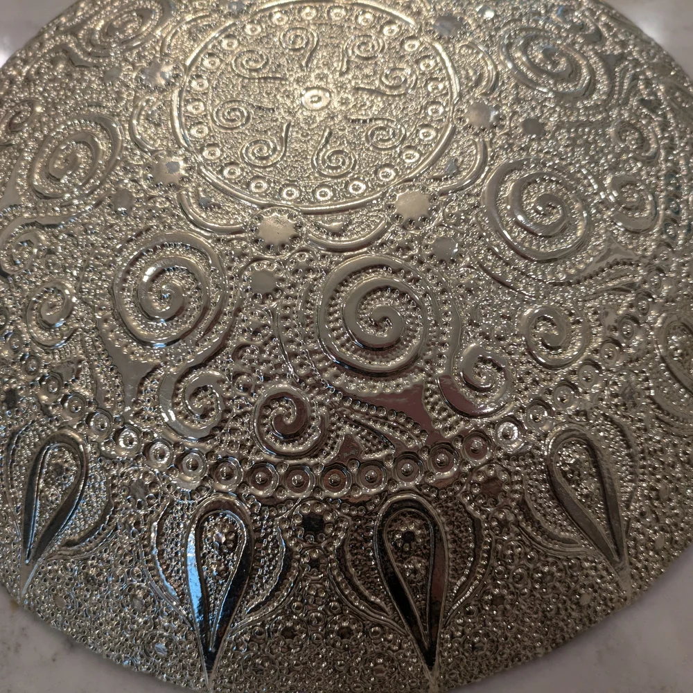 Elegant Silver Decorative Glass Bowl 13.5